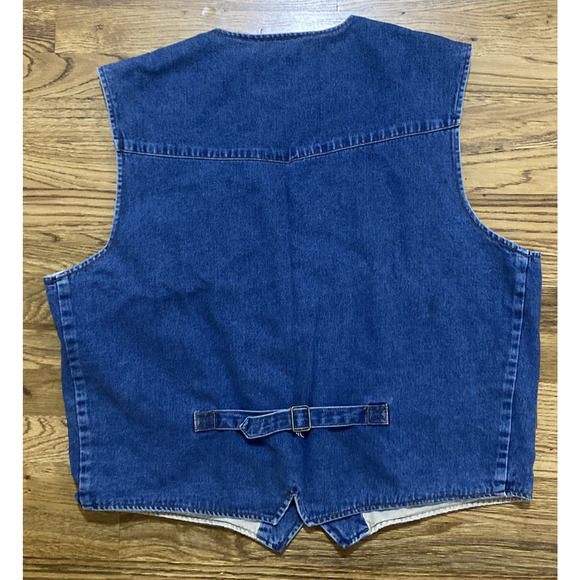 Circle S Dallas Texas Denim Vest Mens XXL 100% Cotton Blue Cowboy Western Vest - Picture 5 of 8